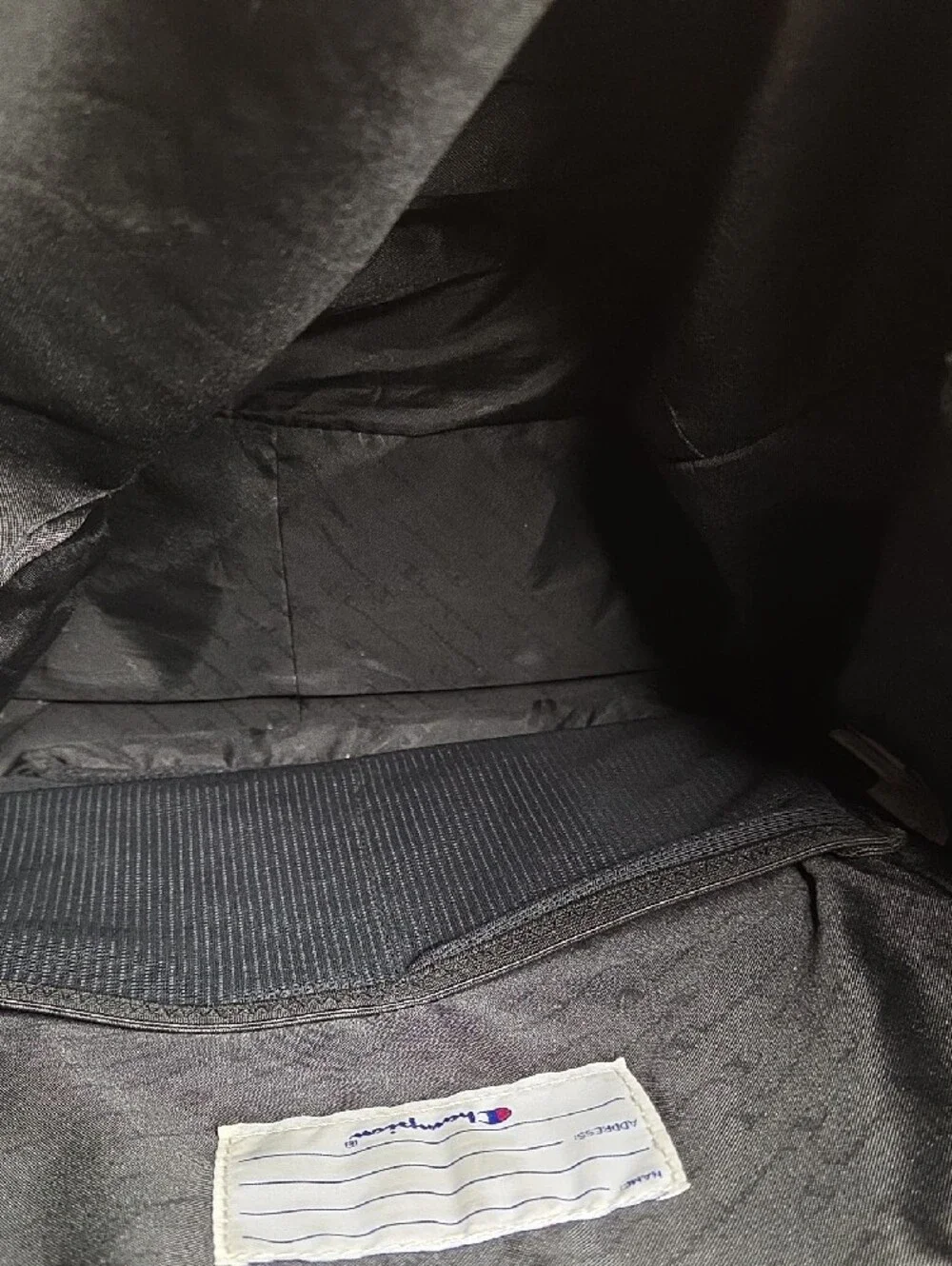 Champion Black Backpack with Red & White Logo Accent